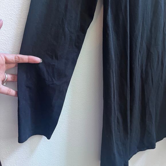 Eileen Fisher Black Jersey Long Sleeve Shift Dress size M Minimalist - Picture 5 of 6